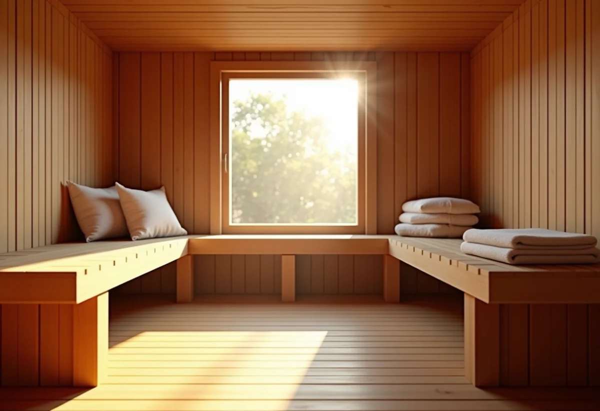 sauna en bois extérieur